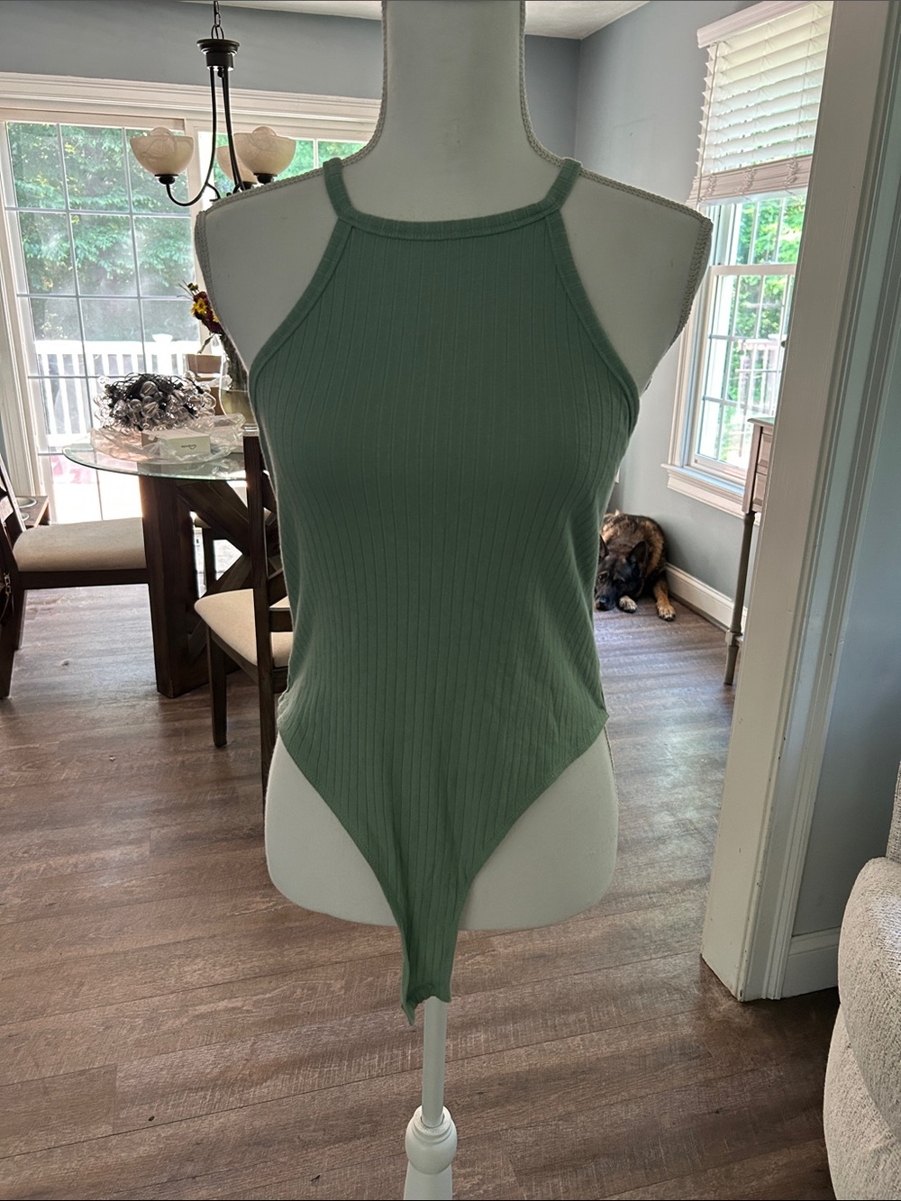 Ribbed Halter Bodysuit